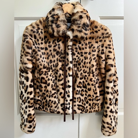 MOSCHINO Cheap and Chic leopard print rabbit fur jacket - Picture 2 of 16